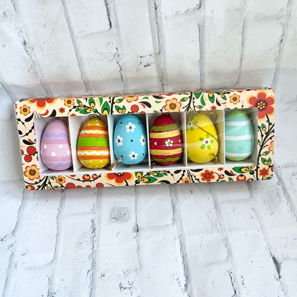 Hand Crafted Russian Pysanky Eggs box set of Six